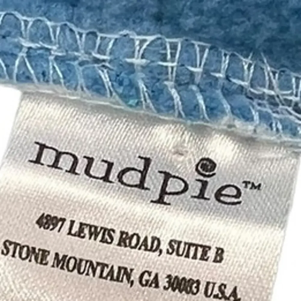MUDPIE Baby Blue Velcro Fleece Jacket SZ 0-6 Months